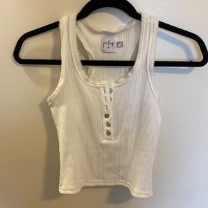 Princess Polly White Tank. Size US 2. Color is white/cream